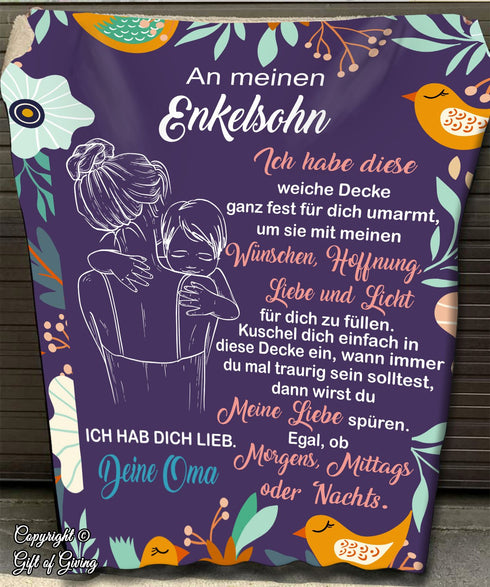 "An meine Enkelsohn" Decke - Umarmung