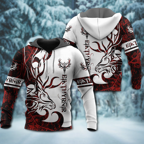 Viking Eikthrnir legend red and white style - Hoodie - HOOD06NGA291021