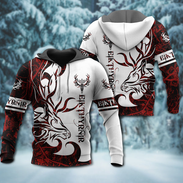 Viking Eikthrnir legend red and white style - Hoodie - HOOD06NGA291021
