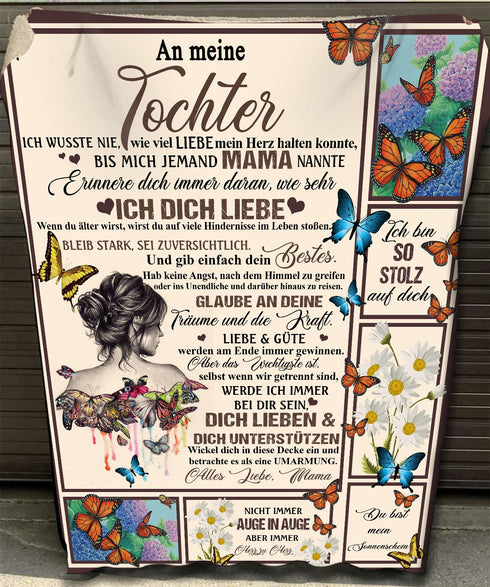 "An meine Tochter" Decke - Schmetterling
