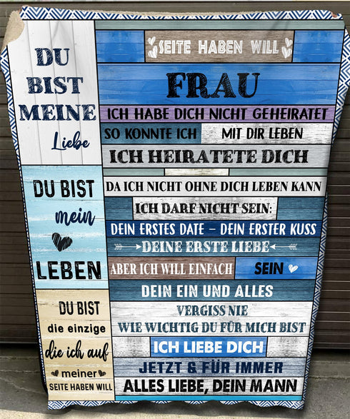 "An meine Frau" Decke - Liebe