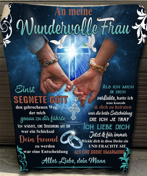 "An meine Frau" Decke - Kreuz