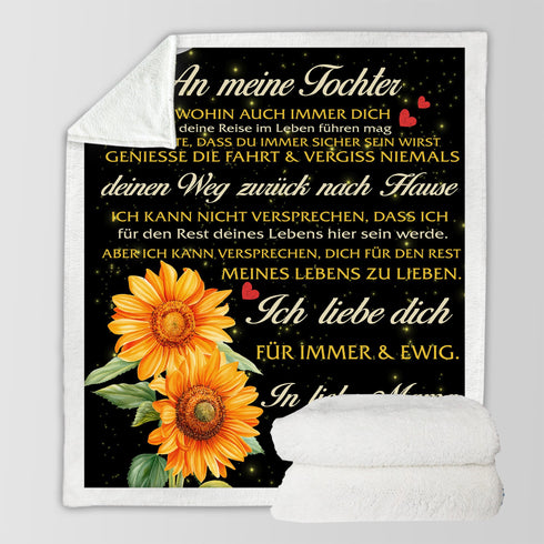 "An meine Tochter" Decke - Sonnenblume