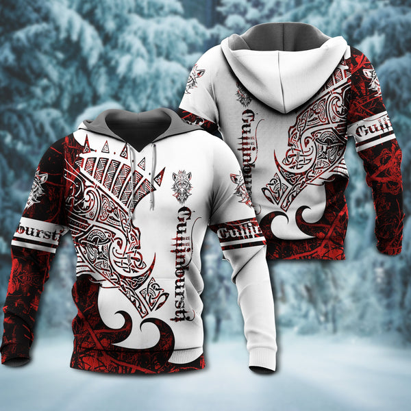 Viking Gullinbursti legend red and white style - Hoodie - HOOD03NGA291021