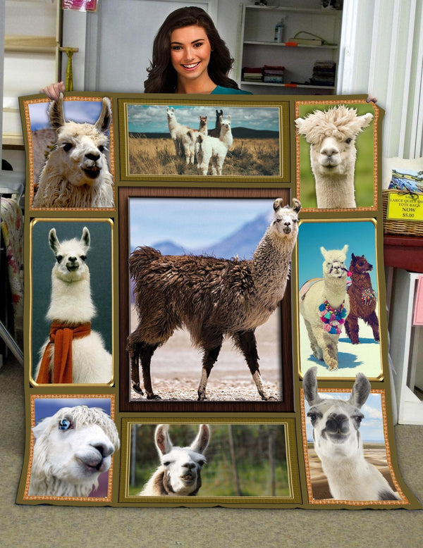 Llama Blanket - Gift For Dad Gift For Mom Gift For Kids Home Decor Gift For Family - Sherpa Blanket Fleece Blanket