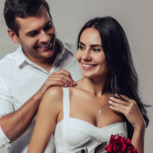 14k Weißgold Stil-Halskette - An meinen Schatz