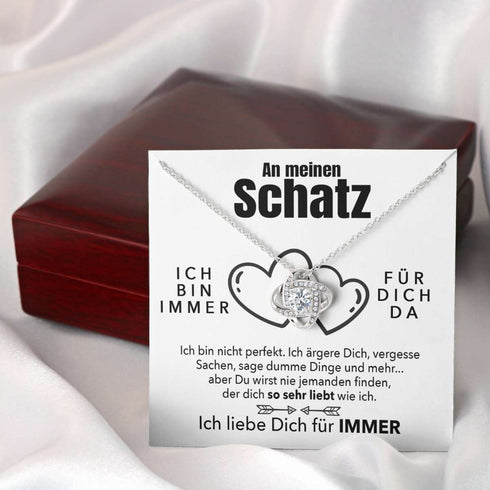 Weißgold Halskette - An meinen Schatz - Ich liebe Dich