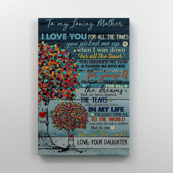 To My Loving Mother From Daughter - Gift For Mom For Mother's Day, Best Idea For Home Decor For Family - Matte Canvas Premium Wall Art Canvas