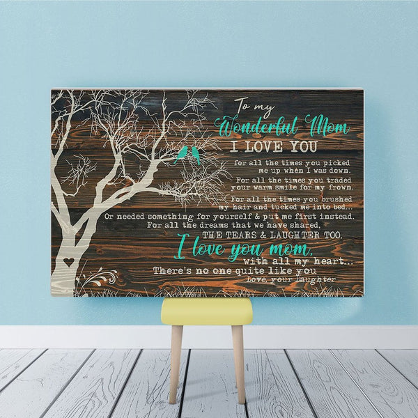 To My Wonderful Mom - Gift For Mom For Mother's Day, Best Idea For Home Decor For Family - Matte Canvas Premium Wall Art Canvas