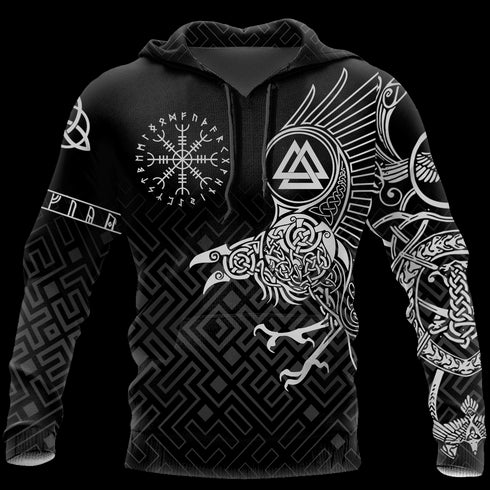 Viking Raven Warrior - Hoodie - HOOD01NGA111121