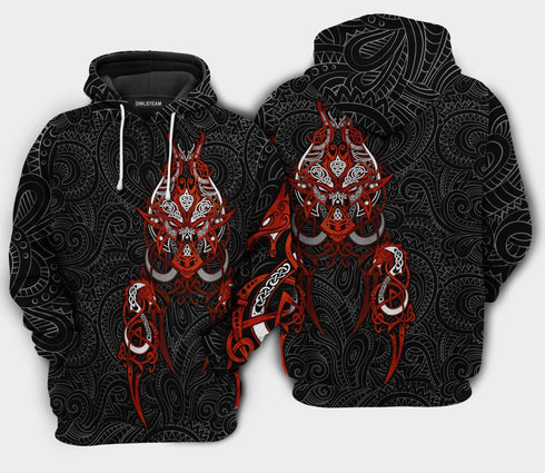 Viking Victory Red Sign Life Style - Hoodie - HOOD10NVC160921