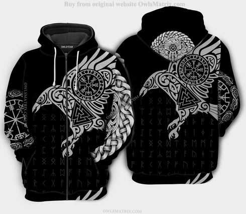 Viking Warrior Blood And Raven - Hoodie - HOOD05NVC140921