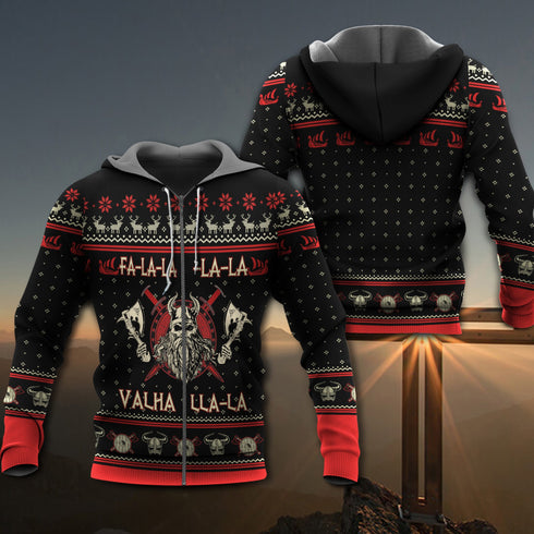 Viking valhalla black and red 2 - Hoodie - ZIPH04FNN310821