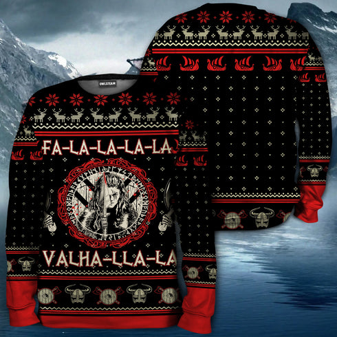Viking valhalla shieldmaiden black and red 2 - Hoodie - ZIPH01NGA310821