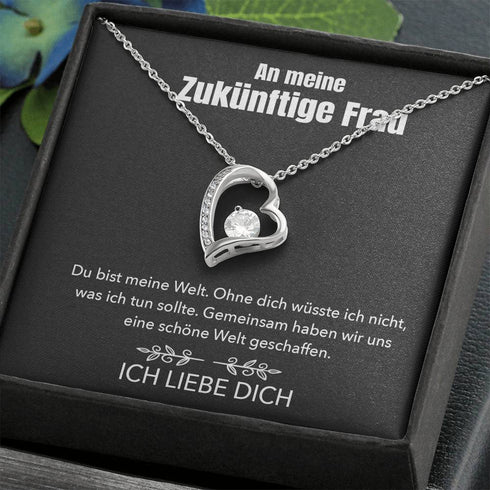 Weißgold Halskette - An meine Zukünftige Frau - Meine Welt