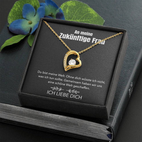 Weißgold Halskette - An meine Zukünftige Frau - Meine Welt