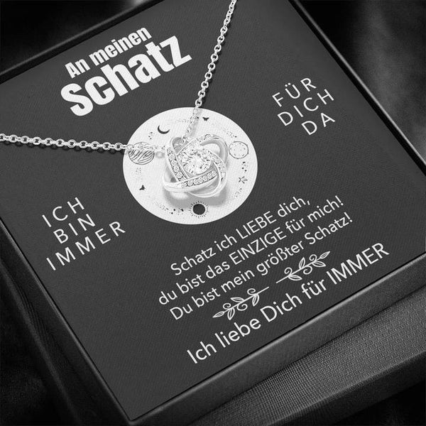 Weißgold Halskette - An meinen Schatz - Ich liebe Dich