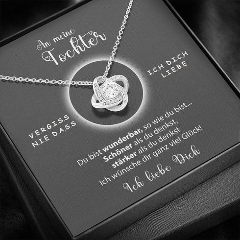 Divesart - Weißgold Halskette - Tochter, Ich liebe Dich
