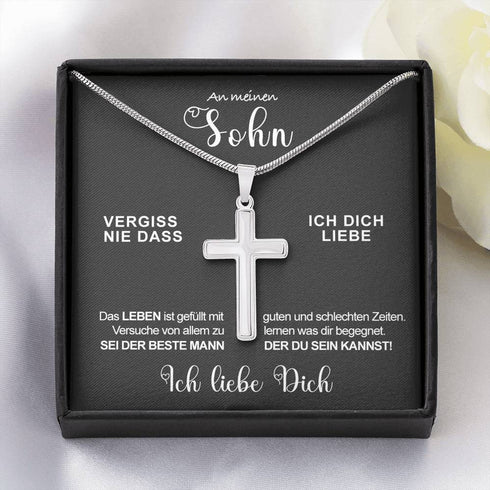 Divesart - Edelstahl-Halskette - An meinen Sohn - Mutig