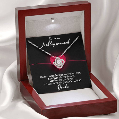 Divesart - Weißgold Halskette - An meinen Lieblingsmensch - Herz