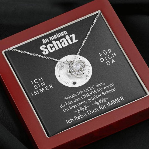 Weißgold Halskette - An meinen Schatz - Ich liebe Dich