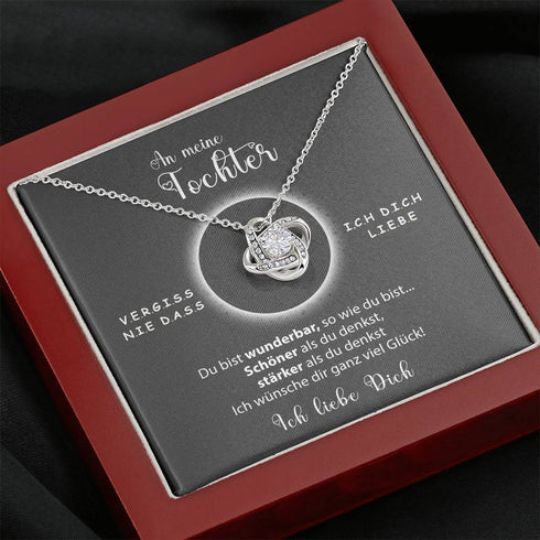 Divesart - Weißgold Halskette - Tochter, Ich liebe Dich