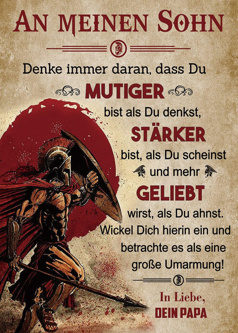 Divesart - Decke vom Vater an den Sohn - "Erreiche immer dein Ziel"