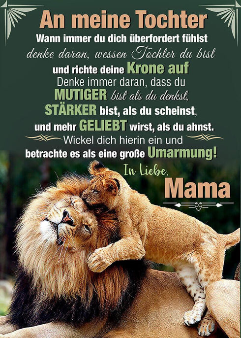 Divesart - Decke von Mutter zu Tochter - "Tapferer König"