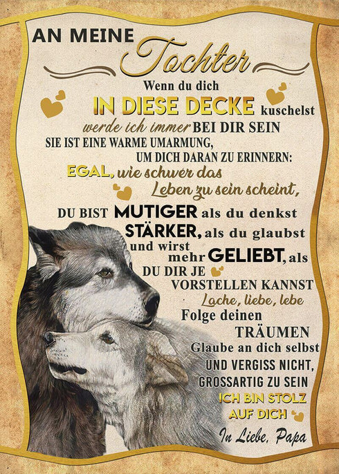 Divesart - Decke vom Vater an die Tochter - "Wolfs Liebkosung"
