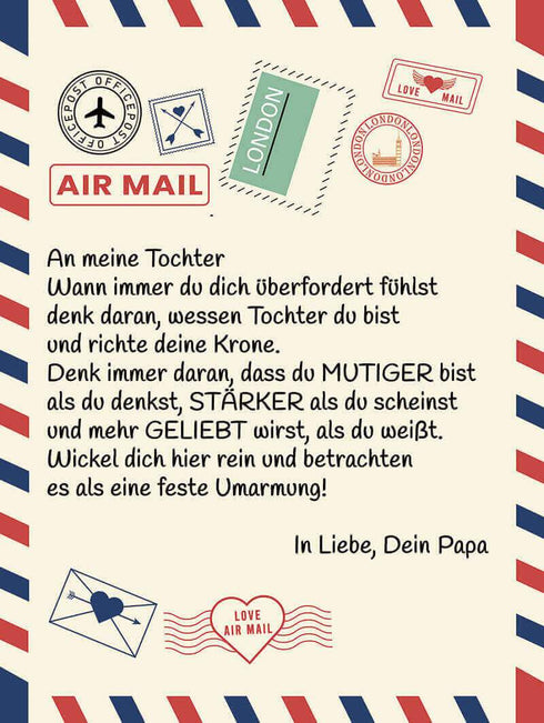 Divesart - Decke vom Vater an die Tochter - "Liebe Brief"