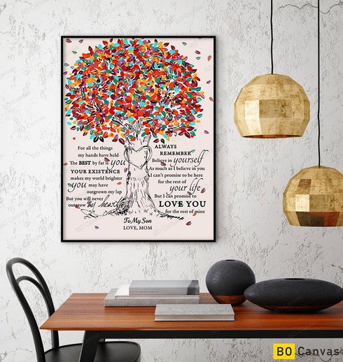 To My Son - From Mom - Framed Canvas Gift MS001 - DivesArt LLC