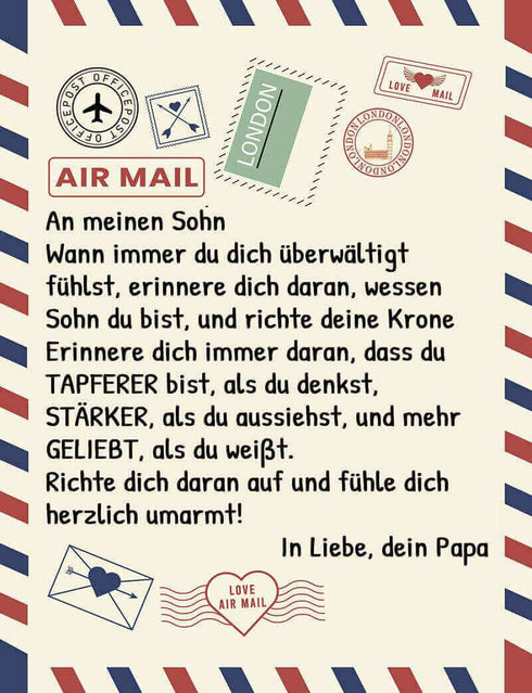 Divesart - Decke vom Vater an den Sohn - "Liebe Brief"