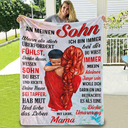 Divesart - Decke von Mutter zu Sohn - "Für den besten Sohn der Welt"