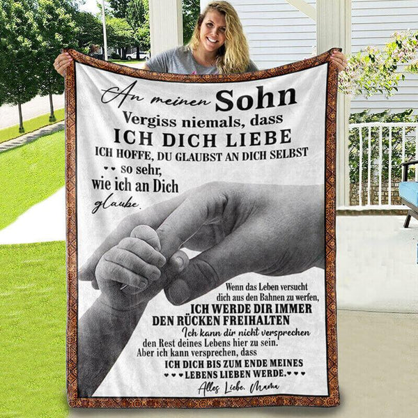 Divesart - Decke von Mutter zu Sohn - "Ich werde immer deine Hand halten"