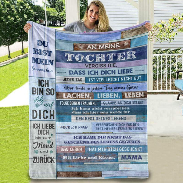 Divesart - Decke von Mutter zu Tochter - "Blautöne"