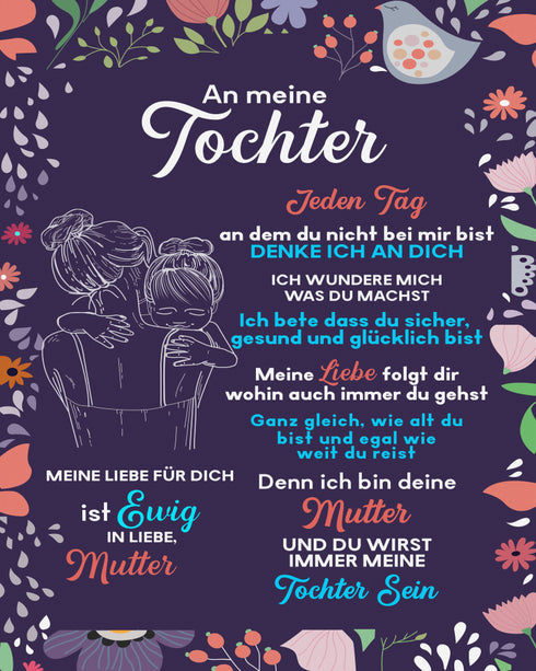 Divesart - Decke von Mutter zu Tochter - "Die Ewigkeit der Liebe Mutter zur Tochter"