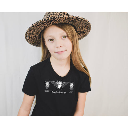Cicadas Invasion Brood X 2021 Line Drawing Eastern USA Bug Insect Lover Kids Unisex Softstyle Tee