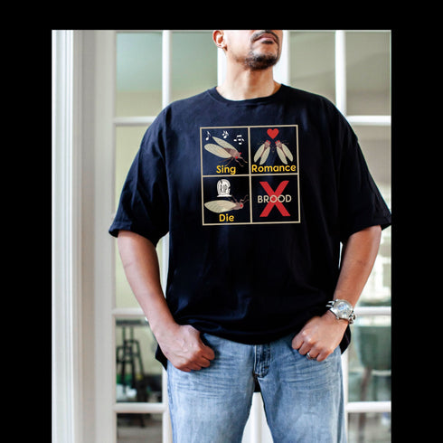 Cicada Sing Romance Die Life Cycle Funny Brood X 2021 Eastern USA Entomologist Bug Insect Lover Cicada 17-year Entomology Unisex T-Shirt