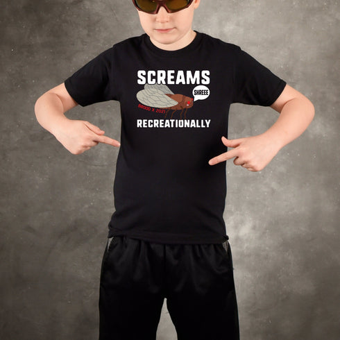 Cicadas Brood X 2021 Screams Recreationally Funny Entomologist Humor Bug Lover Insect Cicada SKREE Soft-Style Kid Tee