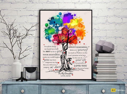 To My Daughter - From Mom - Framed Canvas Gift MD001 - DivesArt LLC