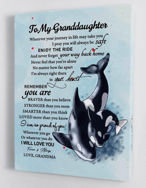 To My Granddaughter - From Grandma - Framed Canvas Gift GMD043 - DivesArt LLC