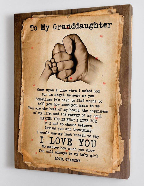 To My Granddaughter - From Grandma - Framed Canvas Gift GMD042 - DivesArt LLC