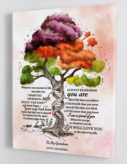 To My Grandson - From Grandma - Canvas Gift GMS027 - DivesArt LLC