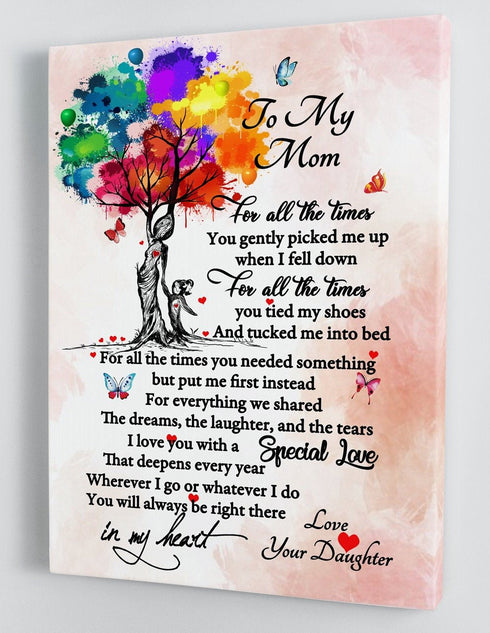 To My Mom - From Daughter - Mother's Day Framed Canvas Gift DM003