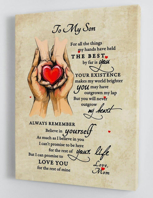 To My Son - From Mom - Framed Canvas Gift MS032 - DivesArt LLC