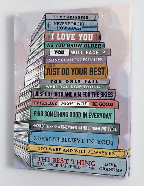 To My Grandson - From Grandma - Framed Canvas Gift GMS042 - DivesArt LLC