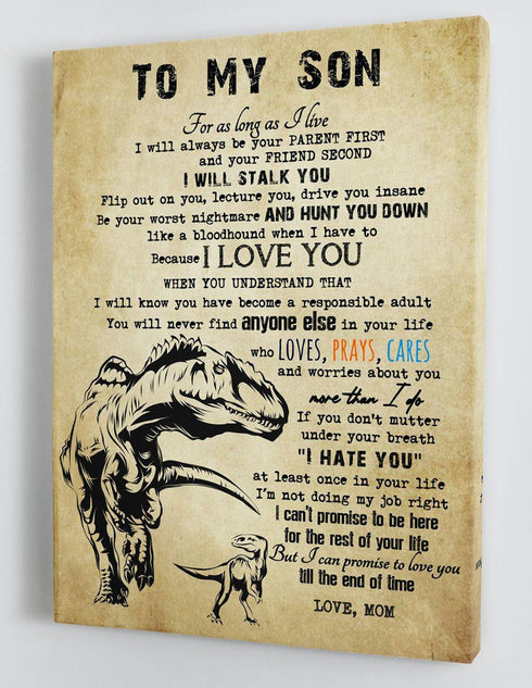 To My Son - From Mom - Framed Canvas Gift MS058 - DivesArt LLC