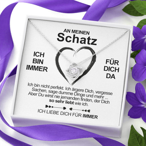 Divesart - Weißgold Halskette - An meinen Schatz - Ich Liebe Dich